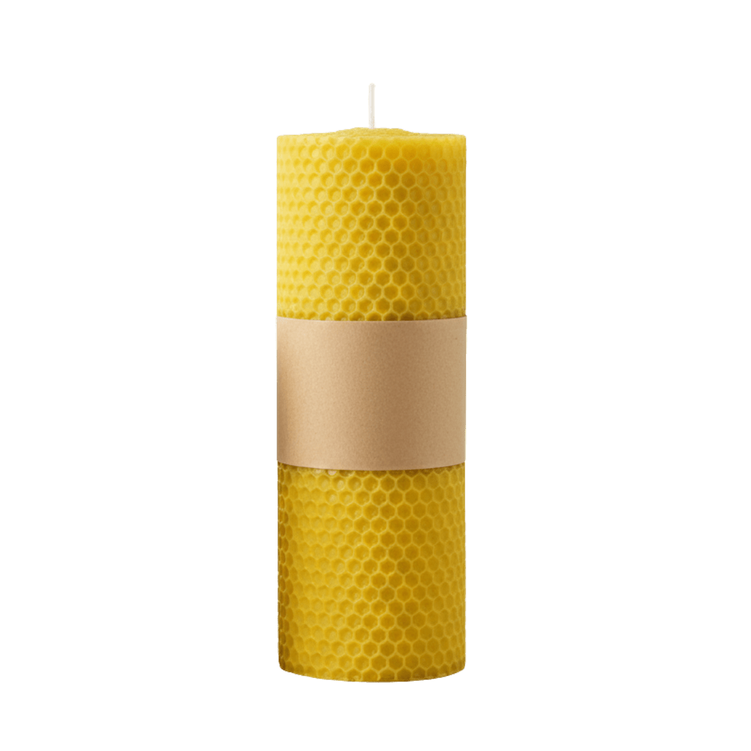 Pure Beeswax Honeycomb Devotional Pillar Candle — Hand-Rolled (3 Sizes) - JMJ Catholic Productsvariant