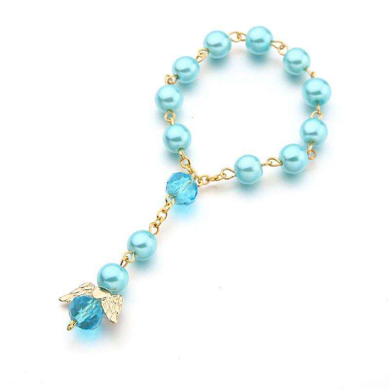 Radiant 14K Gold Plated & Crystal Angel Decade Rosary - 8 Colours Available - JMJ Catholic Productsvariant