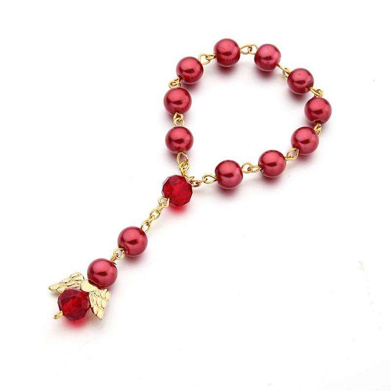 Radiant 14K Gold Plated & Crystal Angel Decade Rosary - 8 Colours Available - JMJ Catholic Productsvariant