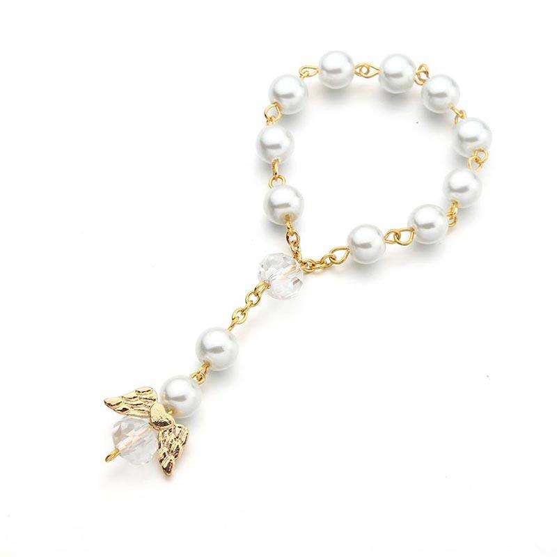 Radiant 14K Gold Plated & Crystal Angel Decade Rosary - 8 Colours Available - JMJ Catholic Productsvariant