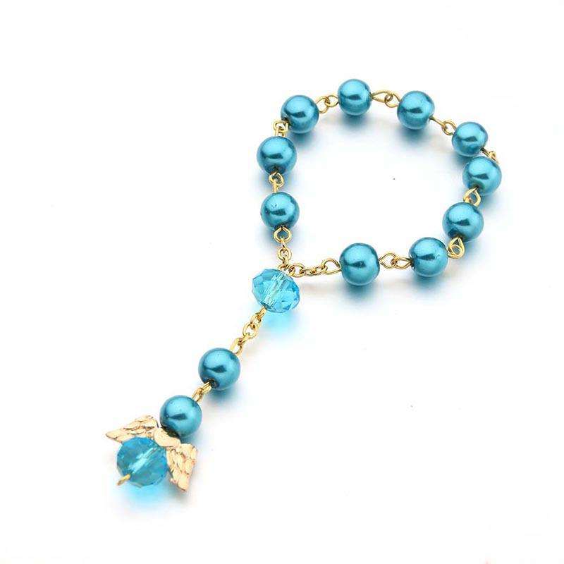 Radiant 14K Gold Plated & Crystal Angel Decade Rosary - 8 Colours Available - JMJ Catholic Productsvariant