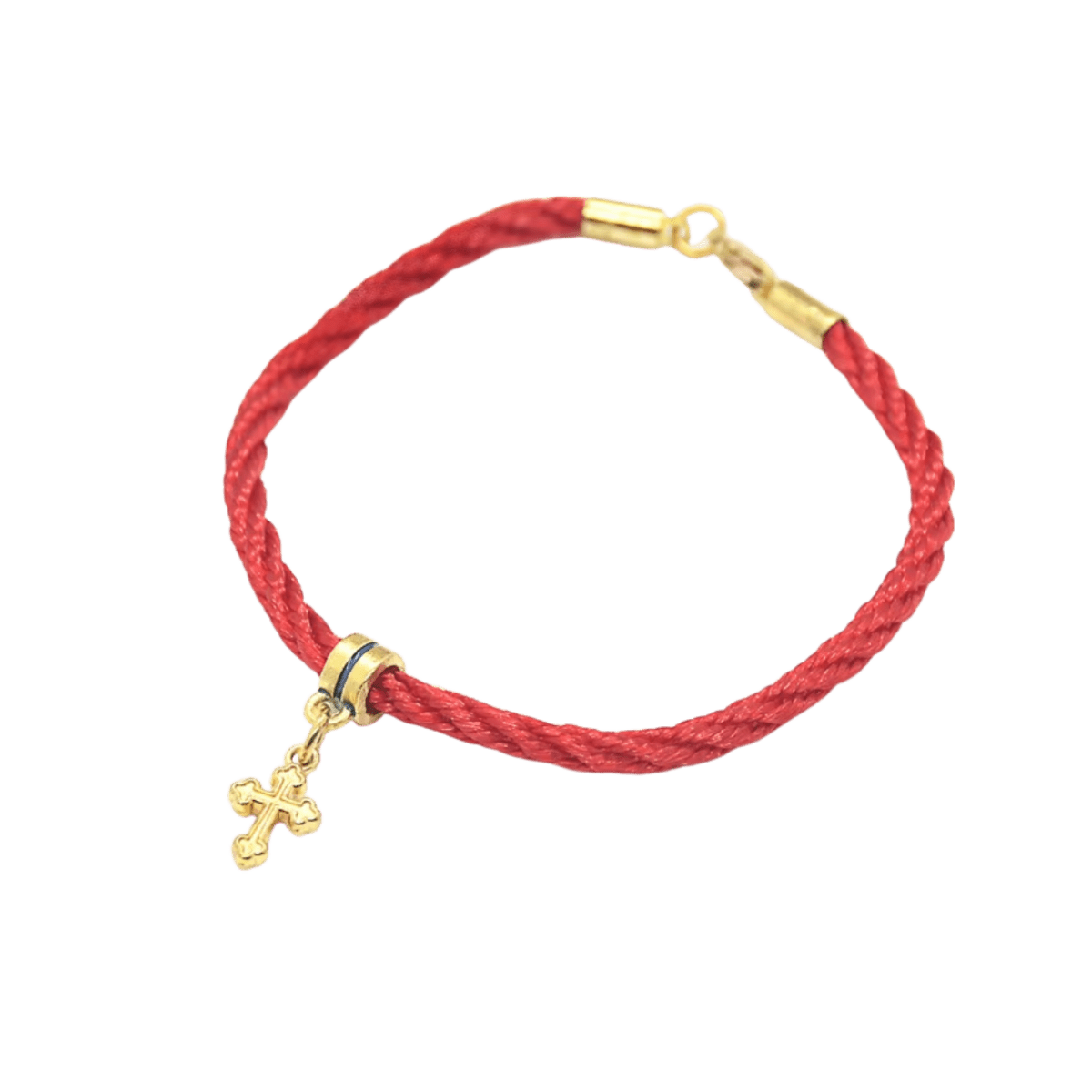 Red Rope Bracelet with Gold Plated Crucifix – 2 Designs - JMJ Catholic Productsvariant