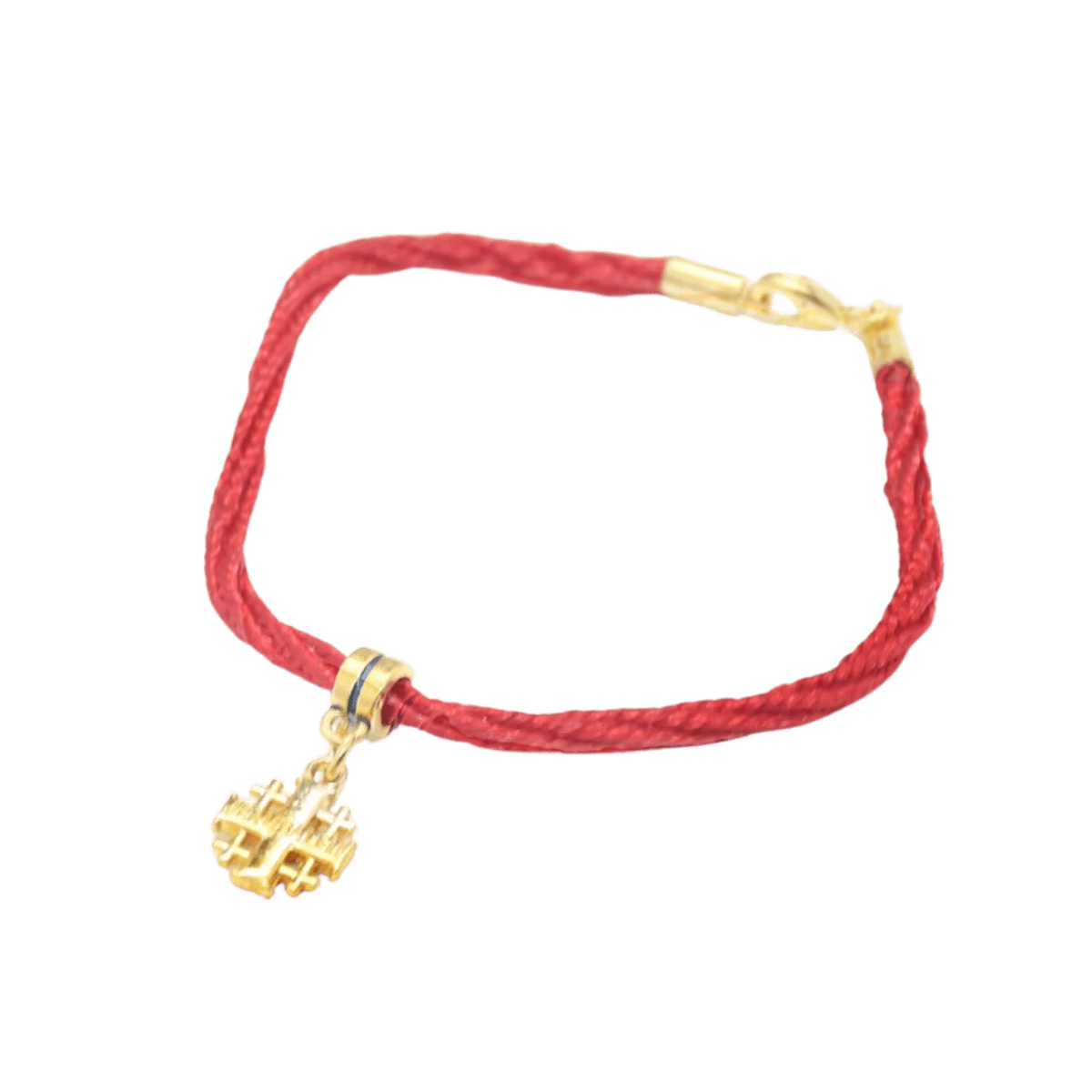 Red Rope Bracelet with Gold Plated Crucifix – 2 Designs - JMJ Catholic Productsvariant
