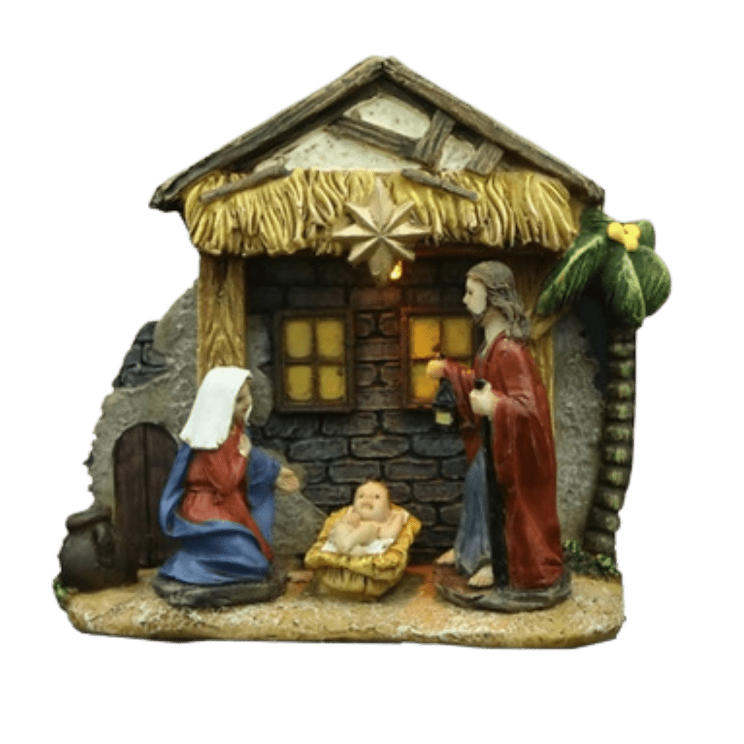 Resin Nativity Scene Ornament — a Gently Illuminated Devotional Keepsake (3 Styles) - JMJ Catholic Productsvariant