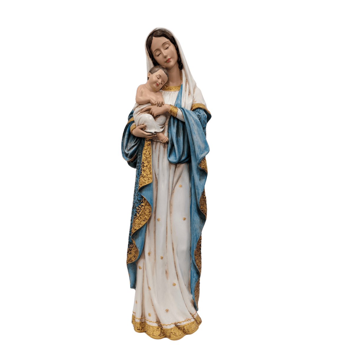 Roman Madonna & Child — Tender Hand-Painted Resin Statue (Extra Large, 60cm)