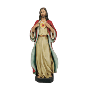 Sacred Heart of Jesus hand-painted resin statue, 15cm