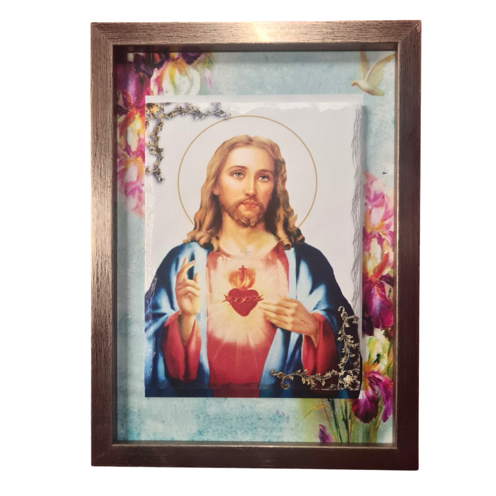 Sacred Heart of Jesus — Framed Devotional Image - JMJ Catholic Productsvariant