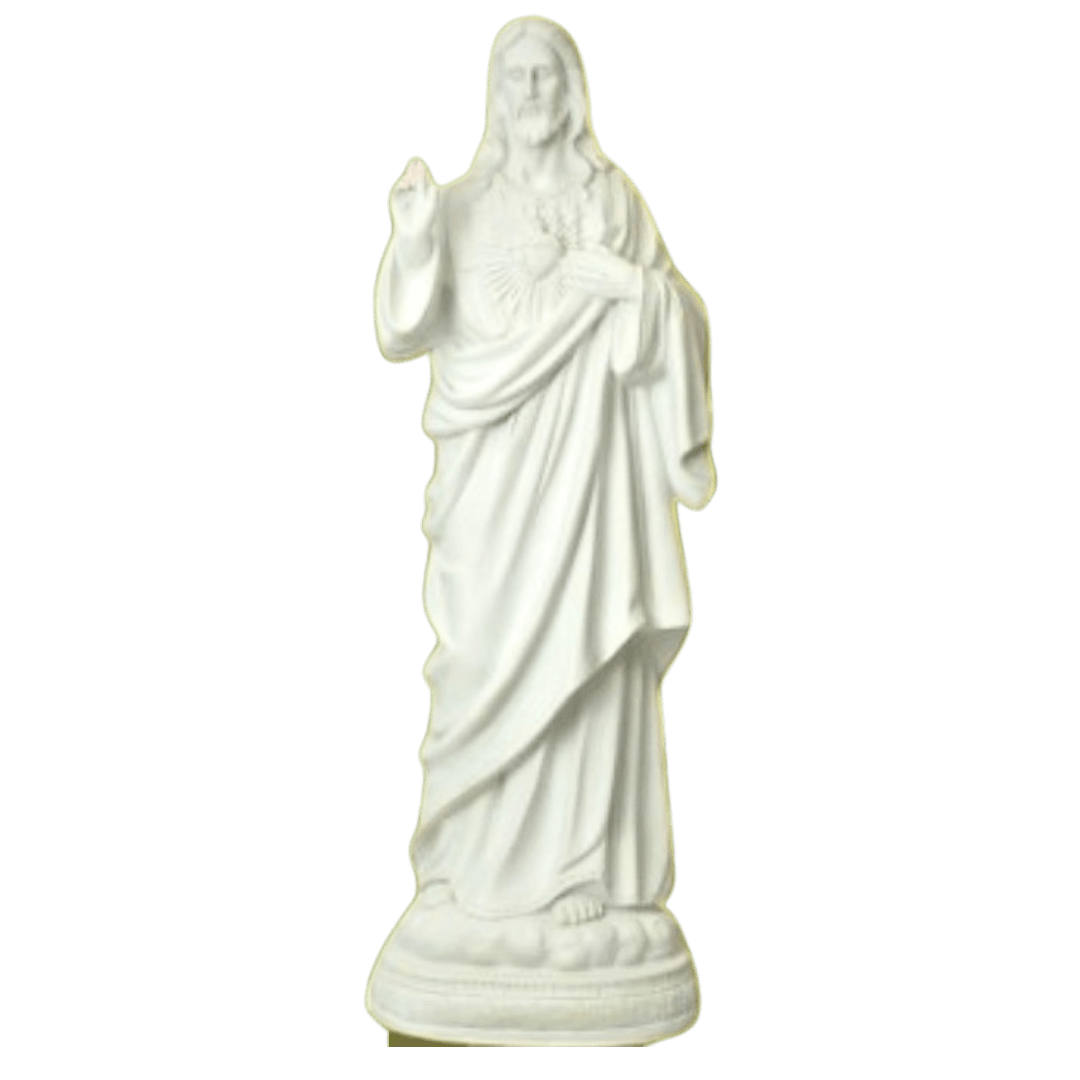 Sacred Heart White - Medium Garden Statue - 82cm - JMJ Catholic Productsvariant