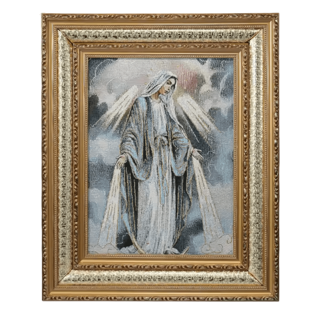 Sacred Image of Our Lady — Framed Devotional Tapestry - JMJ Catholic Productsvariant