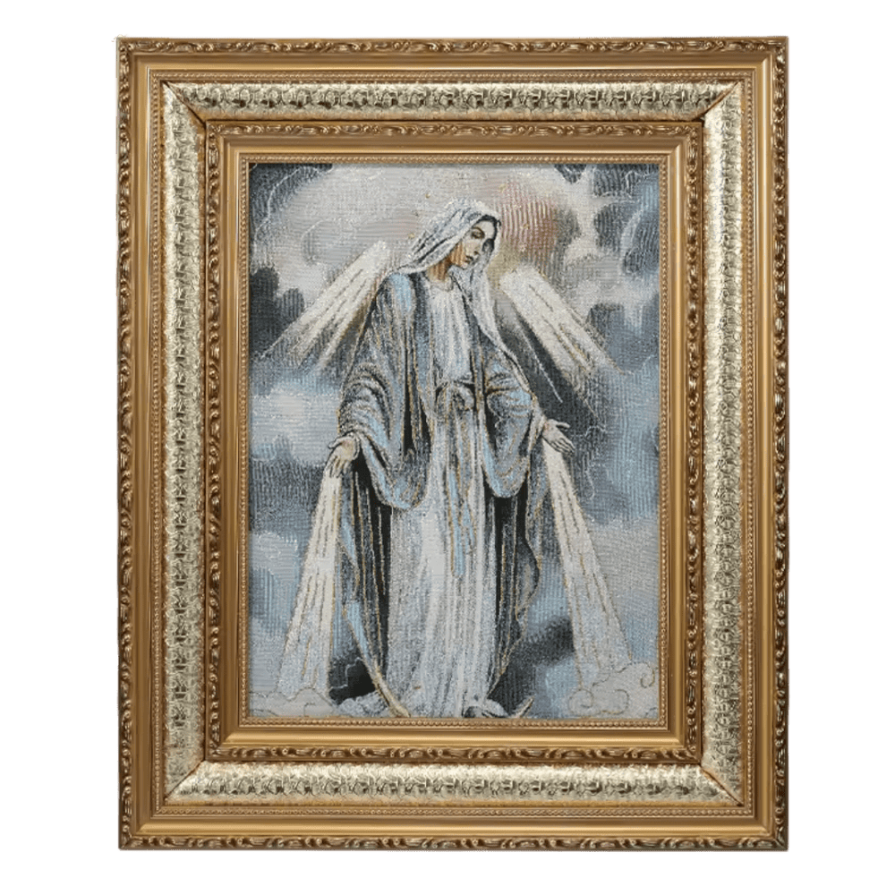 Sacred Image of Our Lady — Framed Devotional Tapestry - JMJ Catholic Productsvariant