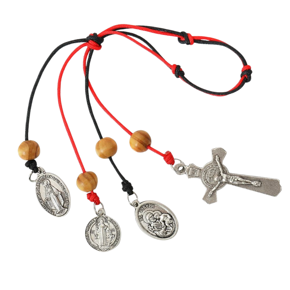 Saint Benedict Door Hanger with Saints Medals, Crucifix & Miraculous Medal - JMJ Catholic Productsvariant