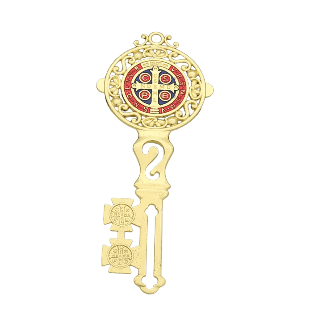 Saint Benedict Key Medal Wall Blessing Ornament - 2 Colours available - JMJ Catholic Productsvariant