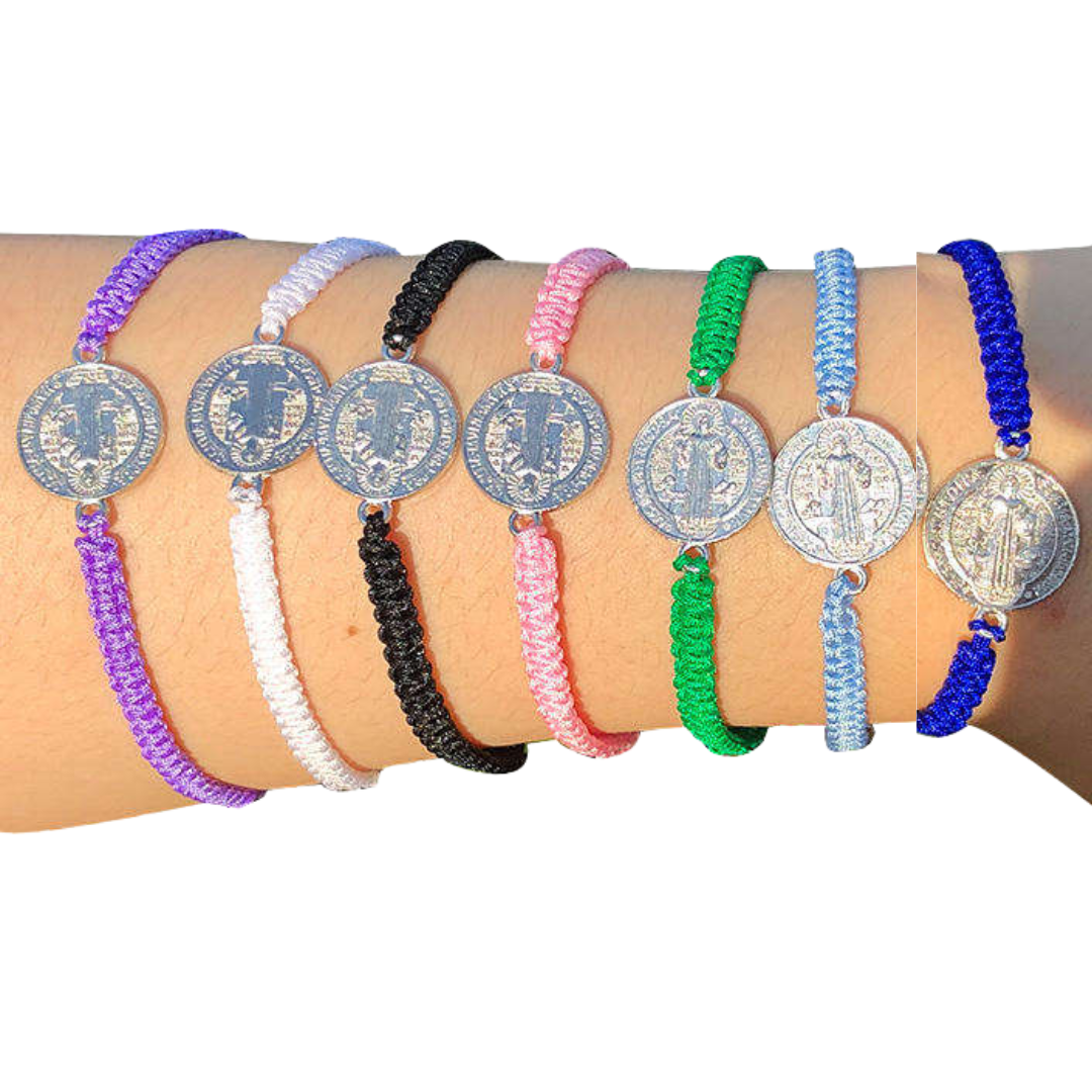 Saint Benedict Protection Cord Bracelet - 7 Colours available - JMJ Catholic Productsvariant