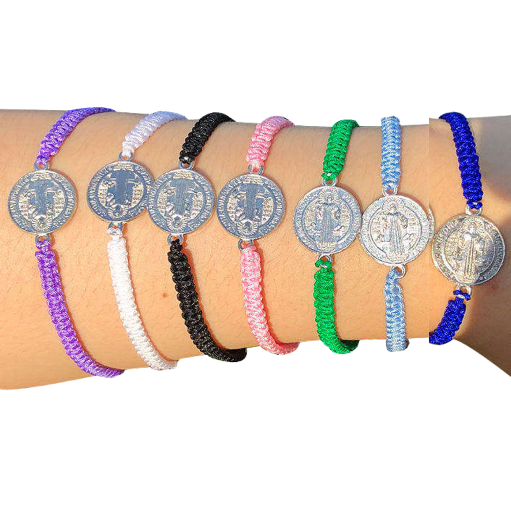 Saint Benedict Protection Cord Bracelet - 7 Colours available - JMJ Catholic Productsvariant