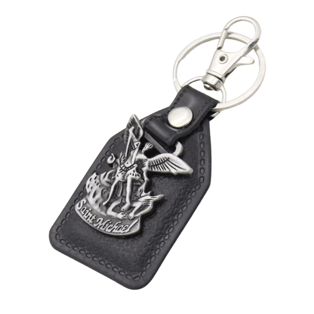 Saint Michael Catholic Leatherette Keyring - JMJ Catholic Productsvariant