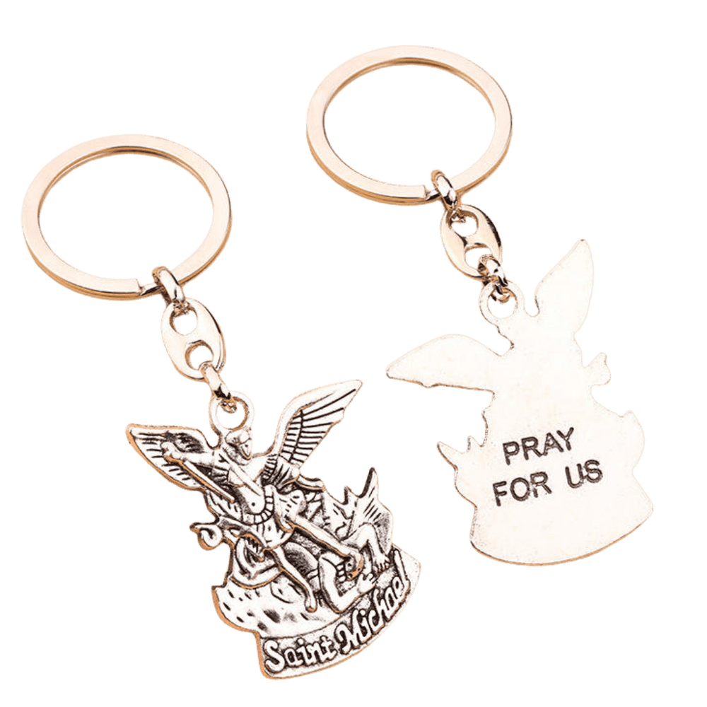 Saint Michael the Archangel Keychain - 3 Colours available - JMJ Catholic Productsvariant