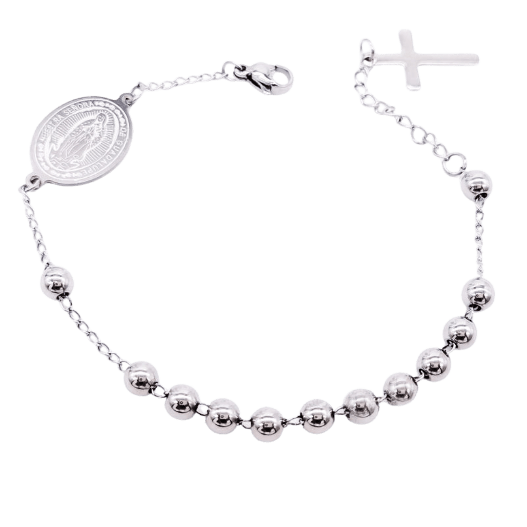 Silver Plated Our Lady of Guadalupe Decade Rosary Bracelet – Symbol of Grace - JMJ Catholic Productsvariant