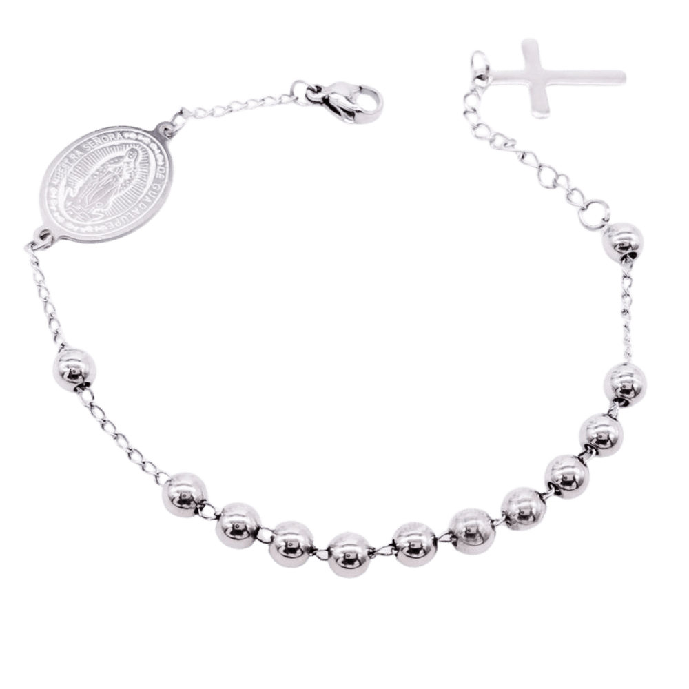 Silver Plated Our Lady of Guadalupe Decade Rosary Bracelet – Symbol of Grace - JMJ Catholic Productsvariant