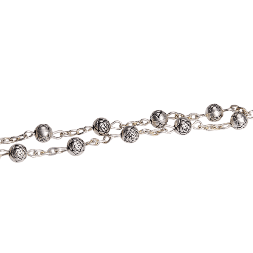 Silver Rose Bead One Decade Rosary Bracelet - JMJ Catholic Productsvariant
