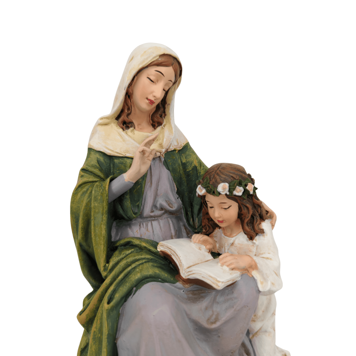 St. Anne with the Virgin Mary — Loving Hand-Painted Resin Statue (Medium, 18cm) - JMJ Catholic Productsvariant