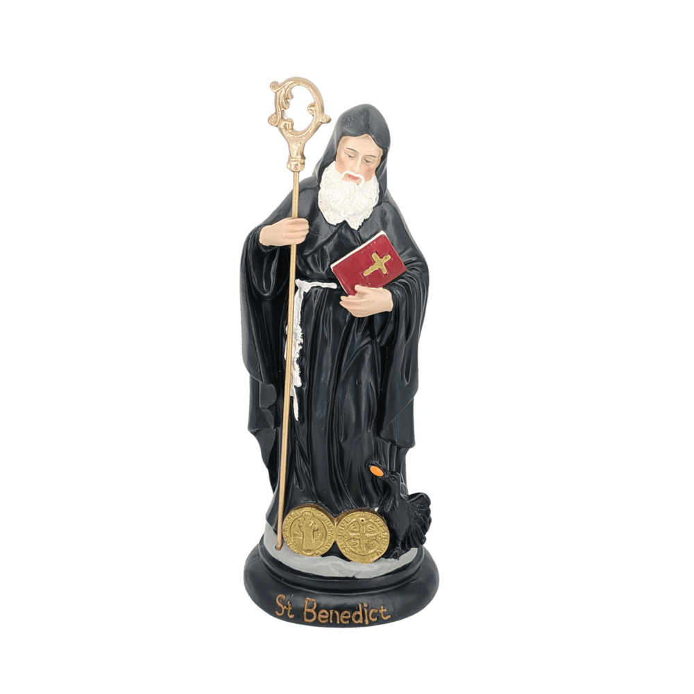 St. Benedict — Guiding Hand-Painted Resin Statue (Medium, 20cm) - JMJ Catholic Productsvariant