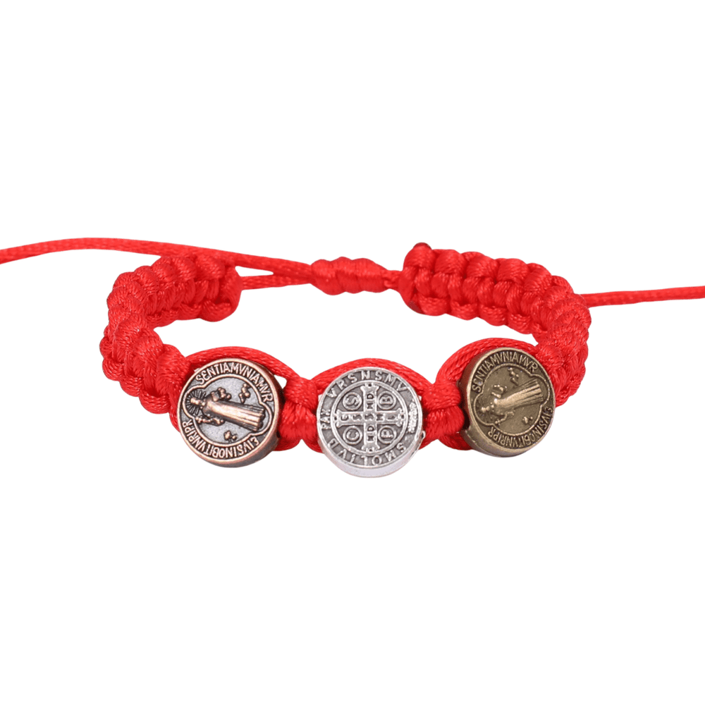 St. Benedict Red Cord Bracelet for Babies and Small Children - JMJ Catholic Productsvariant