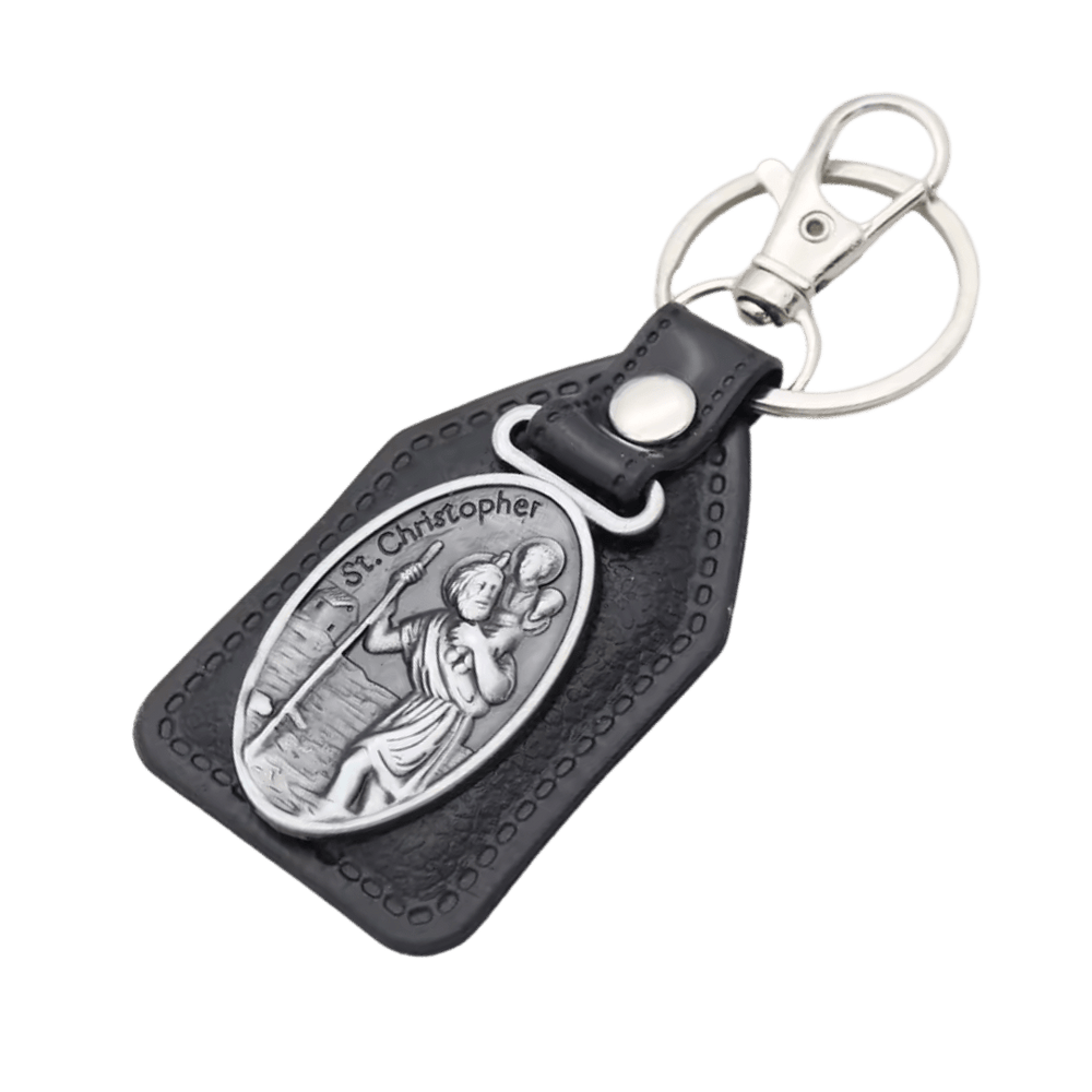 St. Christopher Catholic Leatherette Keyring - JMJ Catholic Productsvariant