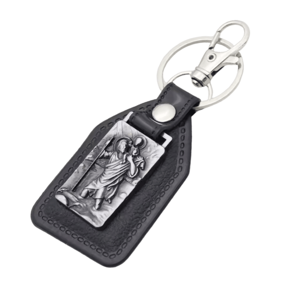 St Christopher Leatherette Keyring - JMJ Catholic Productsvariant