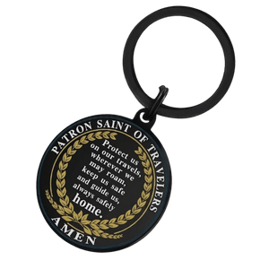 St. Christopher Patron Saint - Travellers Black Keyring - image 3