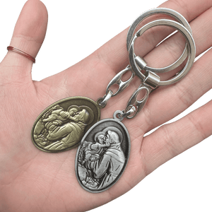 St. Christopher & St. Anthony Double-Sided Catholic Keyring – 2 Colours Available