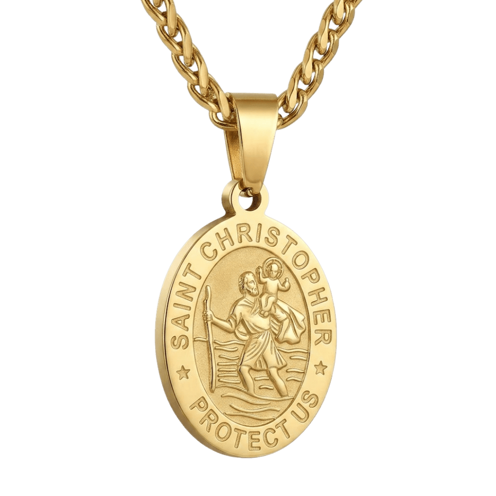 St. Christopher Stainless Steel Necklace (3 Colours Available) - JMJ Catholic Productsvariant