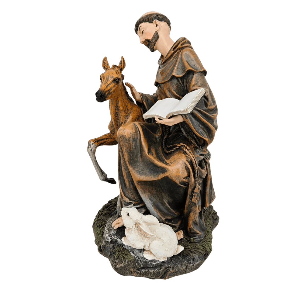 St. Francis of Assisi — Gentle Hand-Painted Resin Statue (Medium, 21cm) - JMJ Catholic Productsvariant