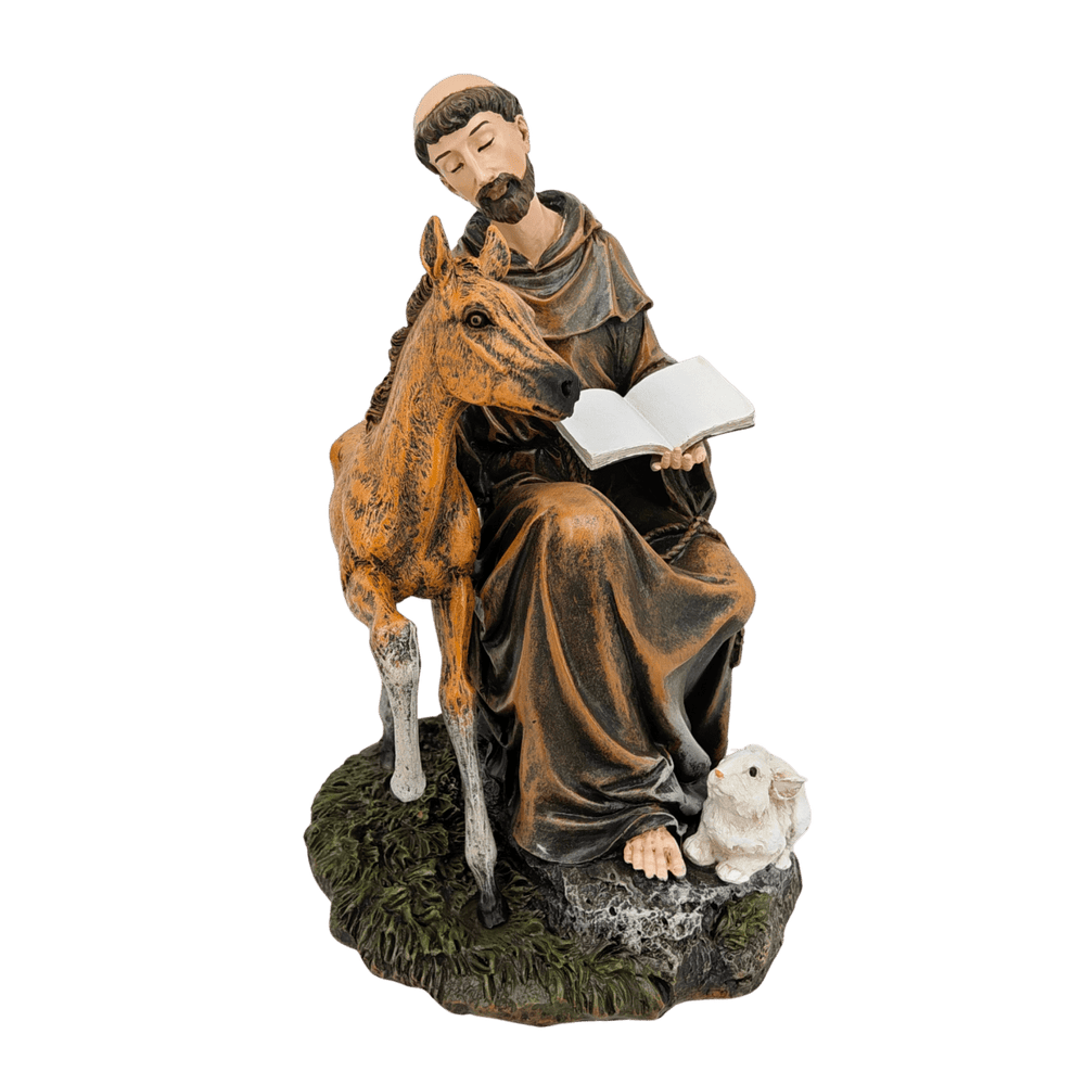 St. Francis of Assisi — Gentle Hand-Painted Resin Statue (Medium, 21cm) - JMJ Catholic Productsvariant