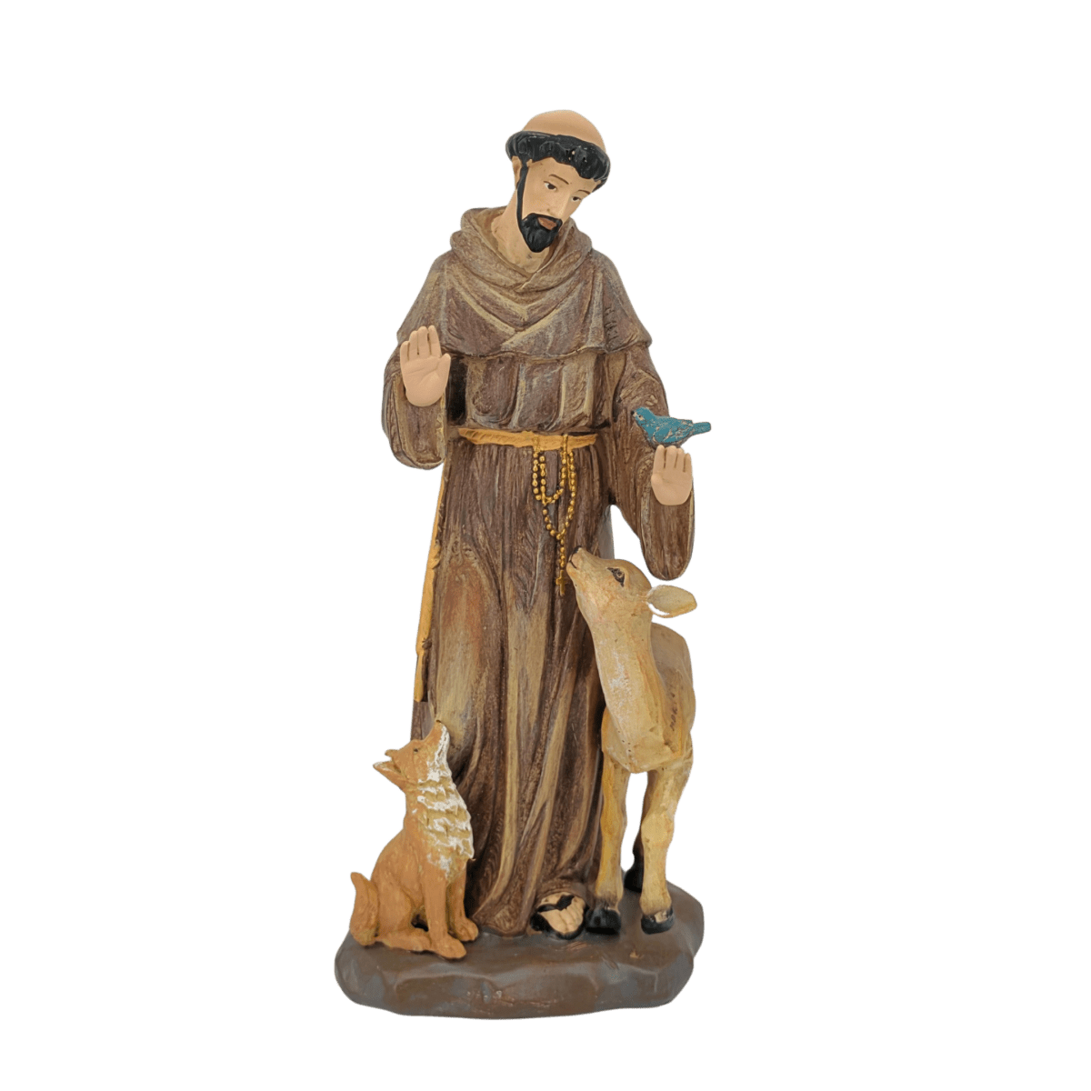 St. Francis of Assisi — Humble Hand-Painted Resin Statue (Large, 27cm) - JMJ Catholic Productsvariant