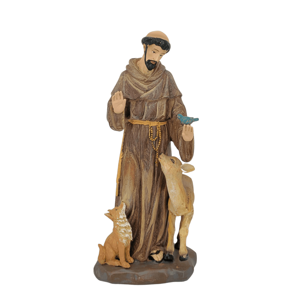 St. Francis of Assisi — Humble Hand-Painted Resin Statue (Large, 27cm) - JMJ Catholic Productsvariant