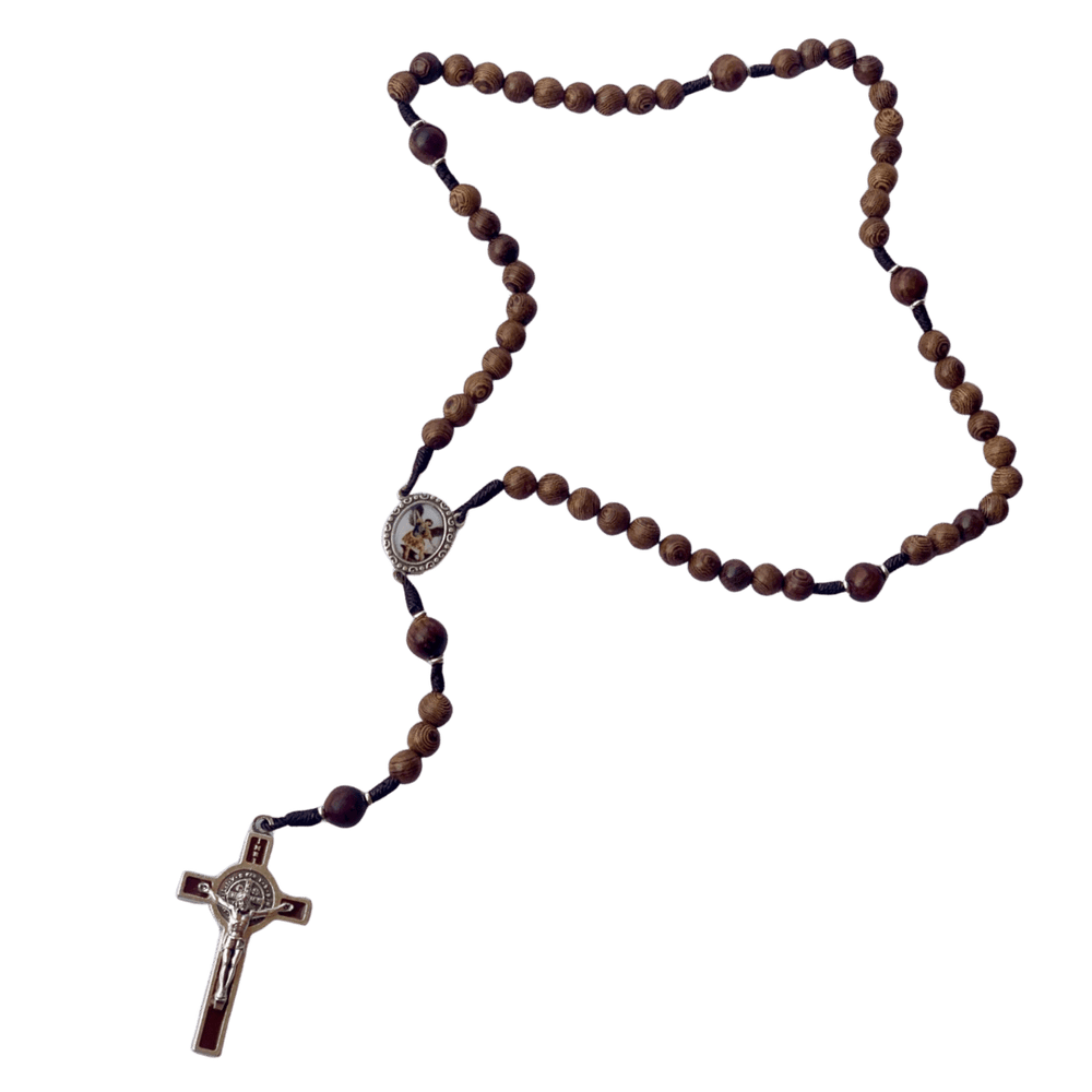 St. Michael the Archangel Artisan Wooden Rosary with Crucifix — Australian Made - JMJ Catholic Productsvariant