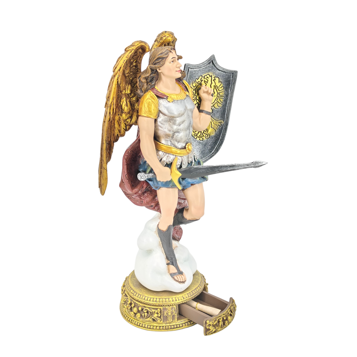 St. Michael the Archangel — Courageous Hand-Painted Resin Statue (Large, 27cm) - JMJ Catholic Productsvariant