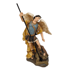 Small hand-painted resin St Michael the Archangel statue, 12 cm