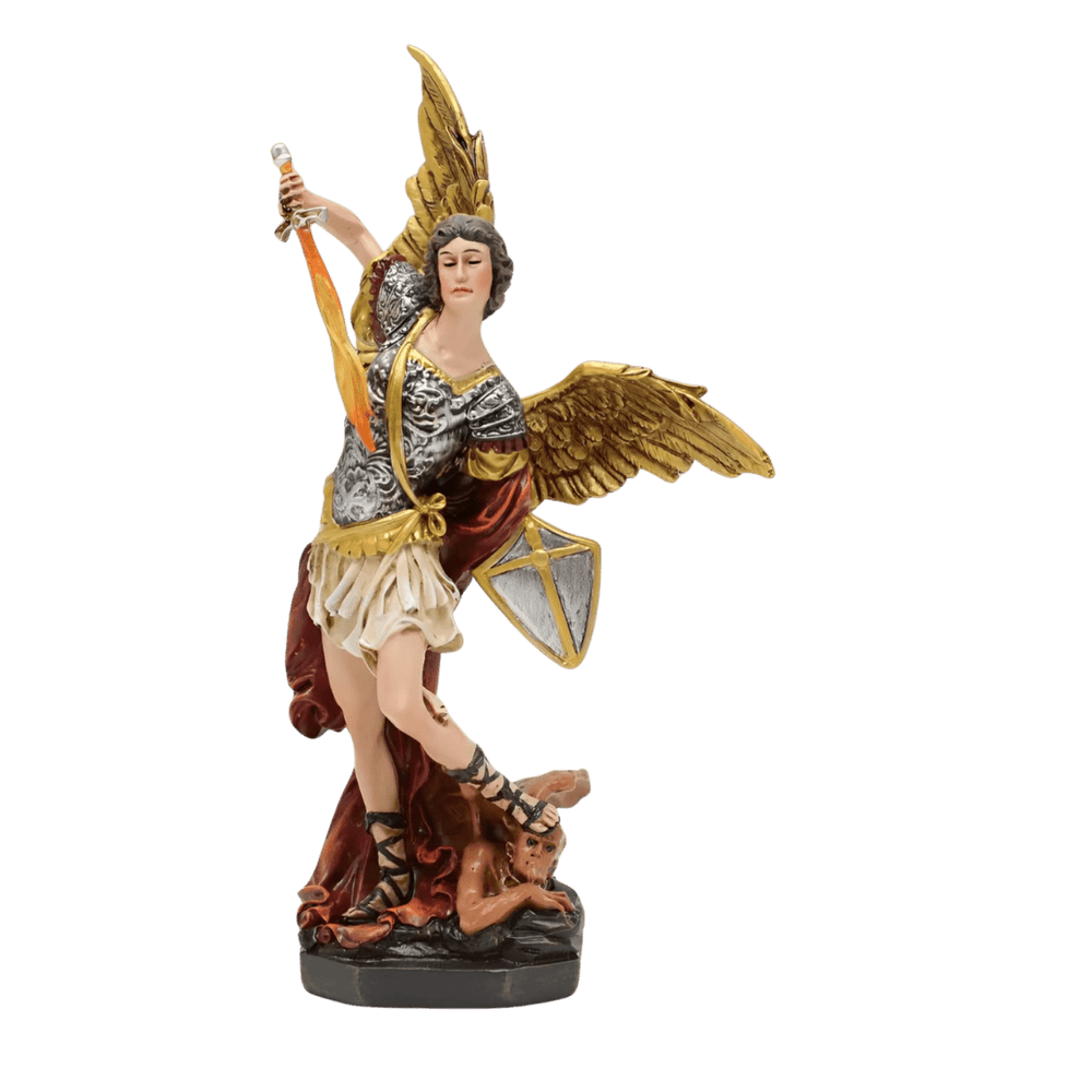 St. Michael the Archangel — Victorious Hand-Painted Resin Statue (Medium, 15cm) - JMJ Catholic Productsvariant