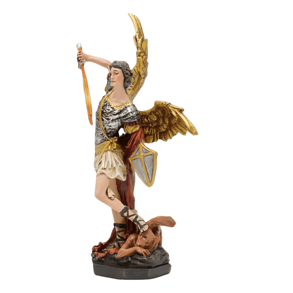 St. Michael the Archangel — Victorious Hand-Painted Resin Statue (Medium, 15cm) - JMJ Catholic Productsvariant