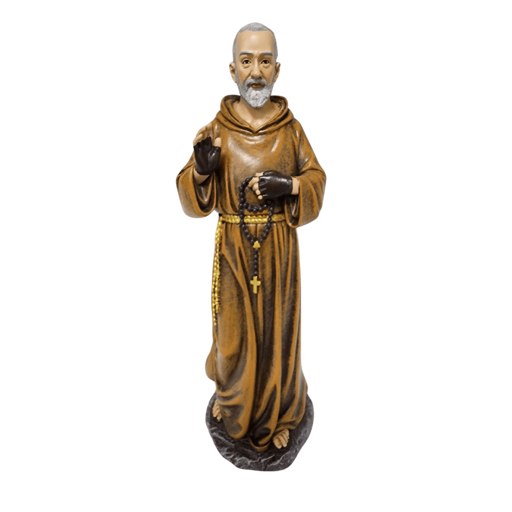 St. Padre Pio — Humble Hand-Painted Resin Statue (Medium, 15cm) - JMJ Catholic Productsvariant