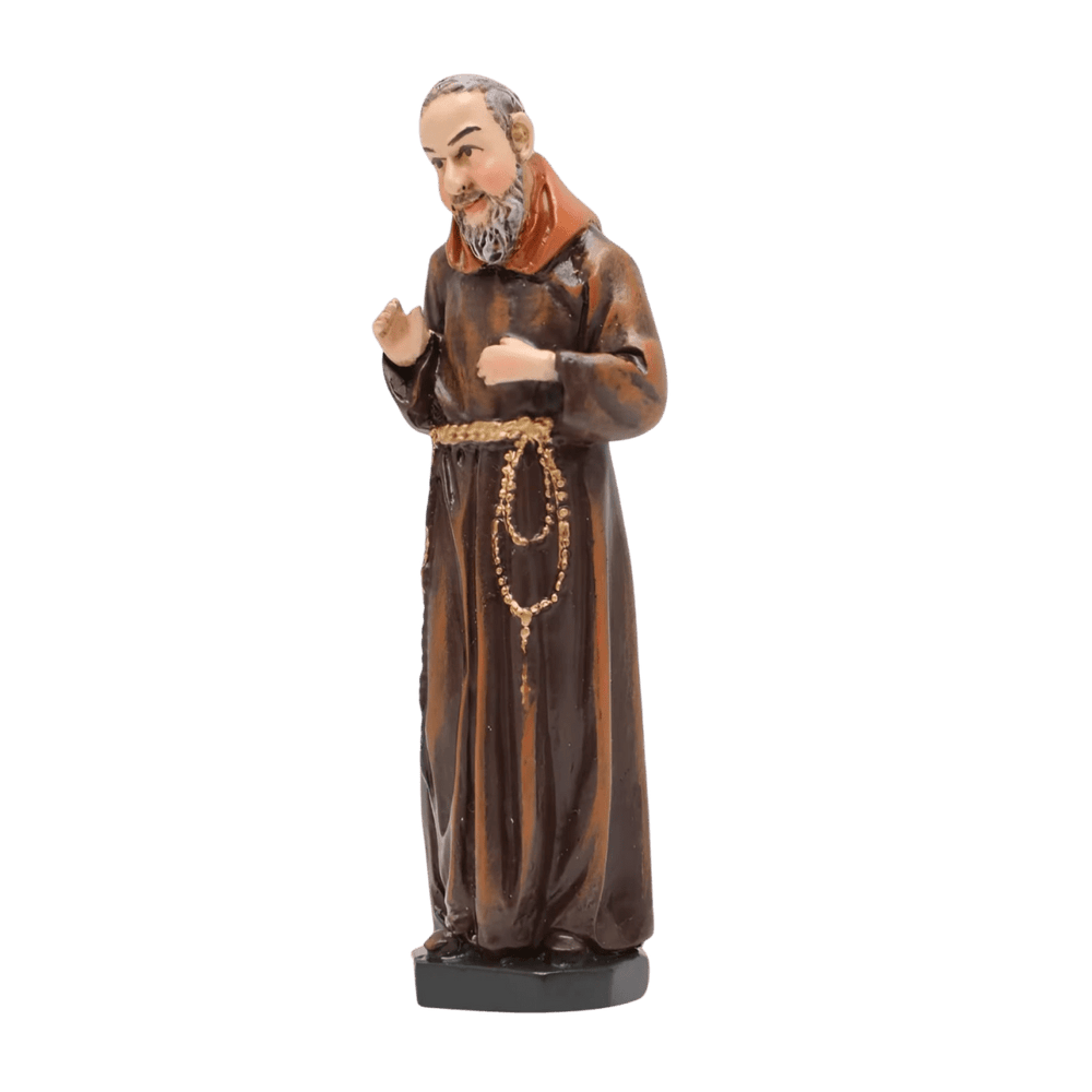 St. Padre Pio — Prayerful Hand-Painted Resin Statue (Small, 8cm) - JMJ Catholic Productsvariant