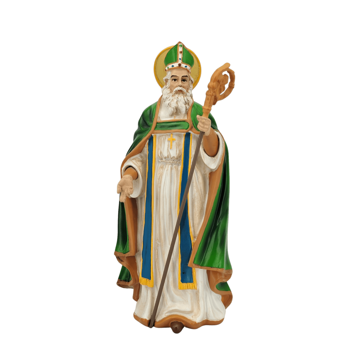 St. Patrick — Noble Hand-Painted Resin Statue (Medium, 20cm)