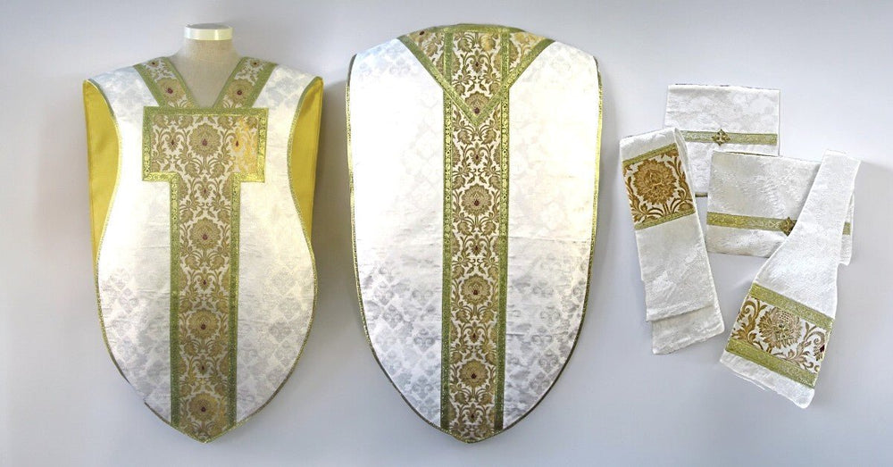 St. Philip Neri Chasuble Set — Complete with Burse, Veil & Maniple - JMJ Catholic Productsvariant