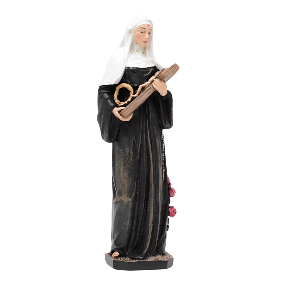 St. Rita of Cascia — Devoted Hand-Painted Resin Statue (Small, 13cm) - JMJ Catholic Productsvariant