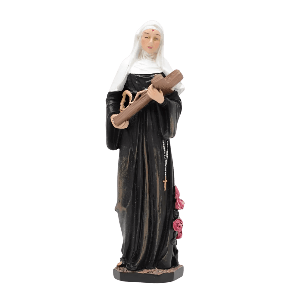 St. Rita of Cascia — Devoted Hand-Painted Resin Statue (Small, 13cm) - JMJ Catholic Productsvariant