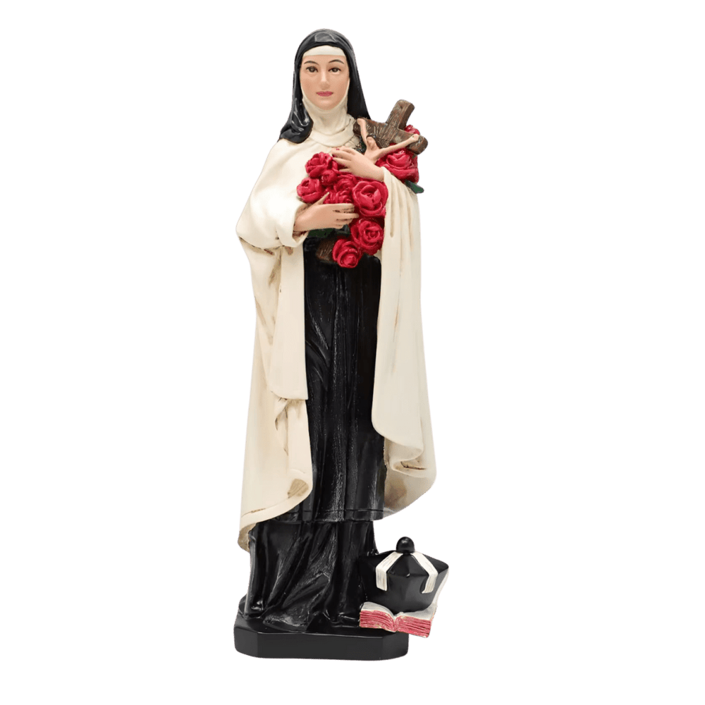 St. Thérèse of Lisieux, the Little Flower — Hand-Painted Resin Statue (Medium, 20cm) - JMJ Catholic Productsvariant