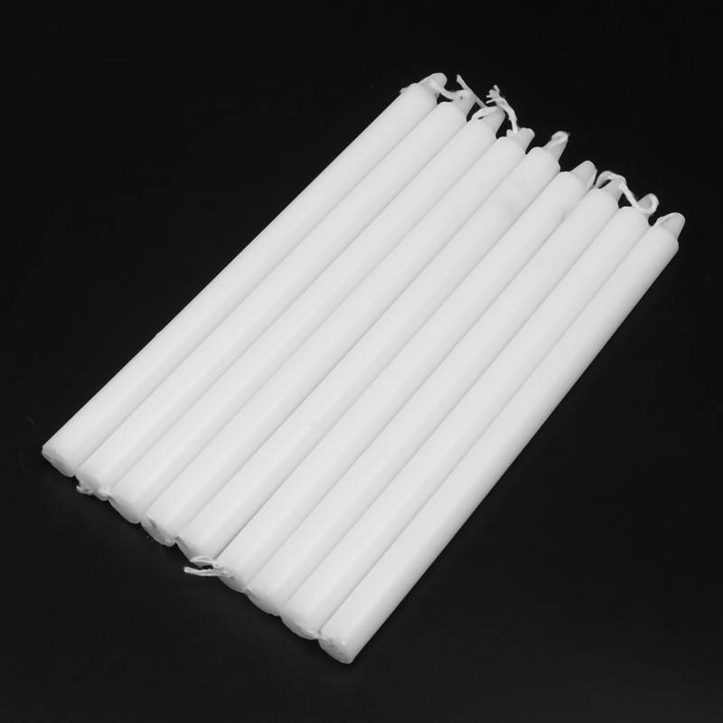 White Devotional Taper Candles – 10 Pack