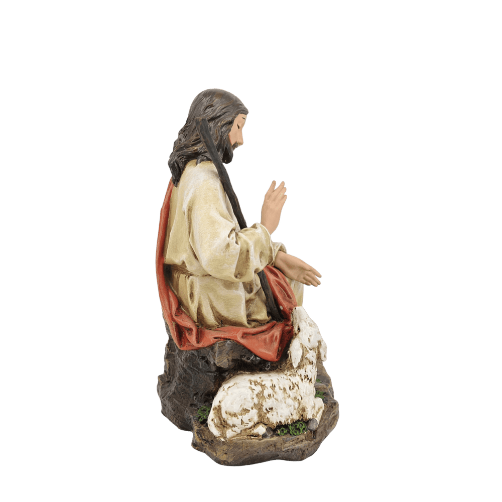 The Good Shepherd — Gentle Hand-Painted Resin Statue (Medium, 20cm) - JMJ Catholic Productsvariant
