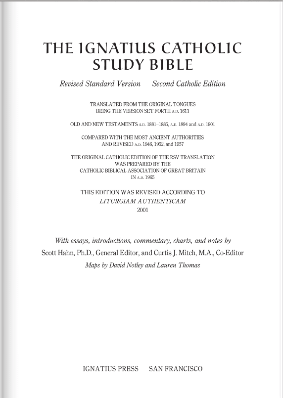 The Ignatius Catholic Study Bible — Complete Old & New Testament, Leather-Bound - JMJ Catholic Products#variant